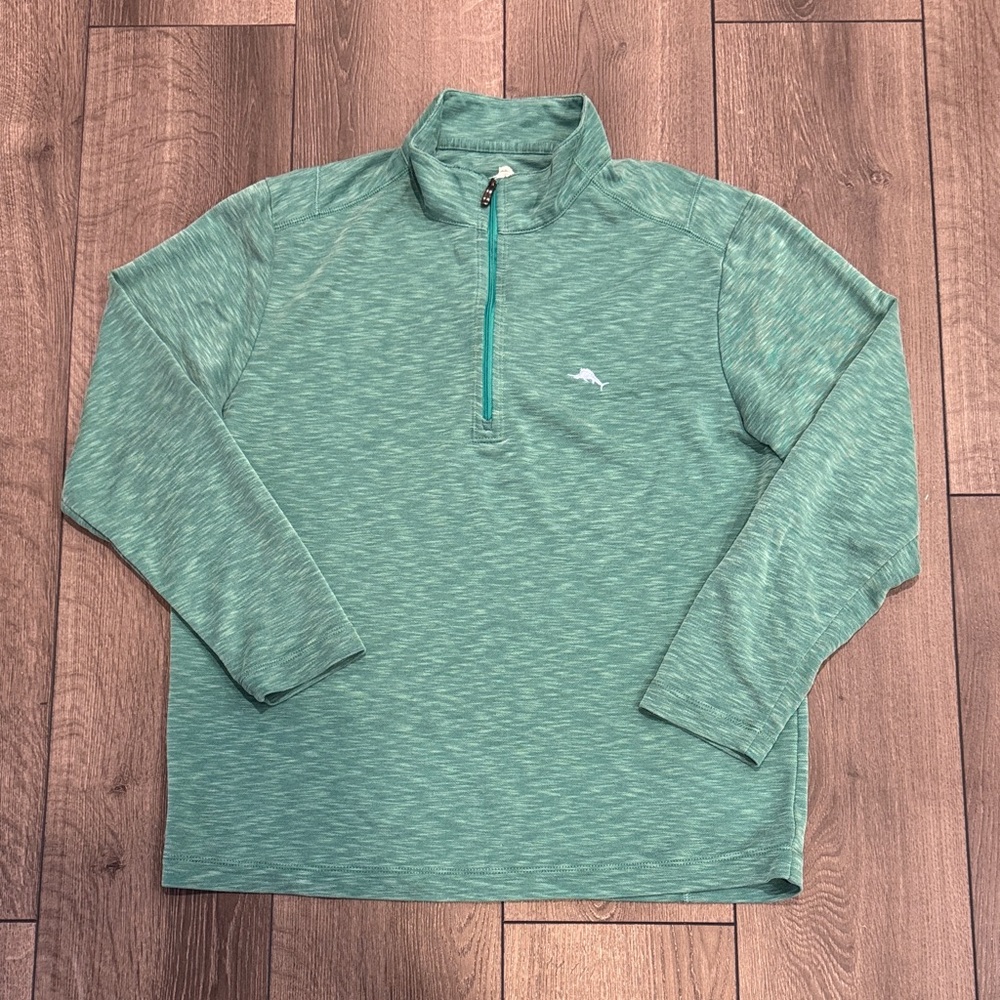 Men’s Teal Green Tommy Bahama Quarter Zip Sz M